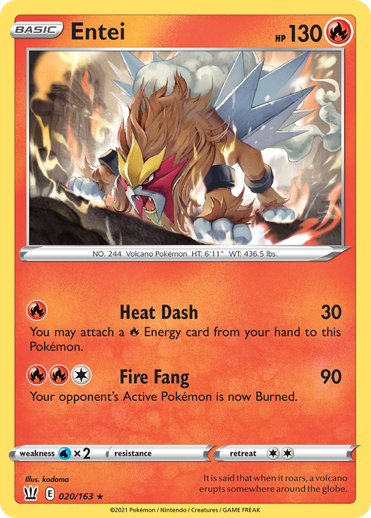20/163 [BST] Entei - Rare Holo