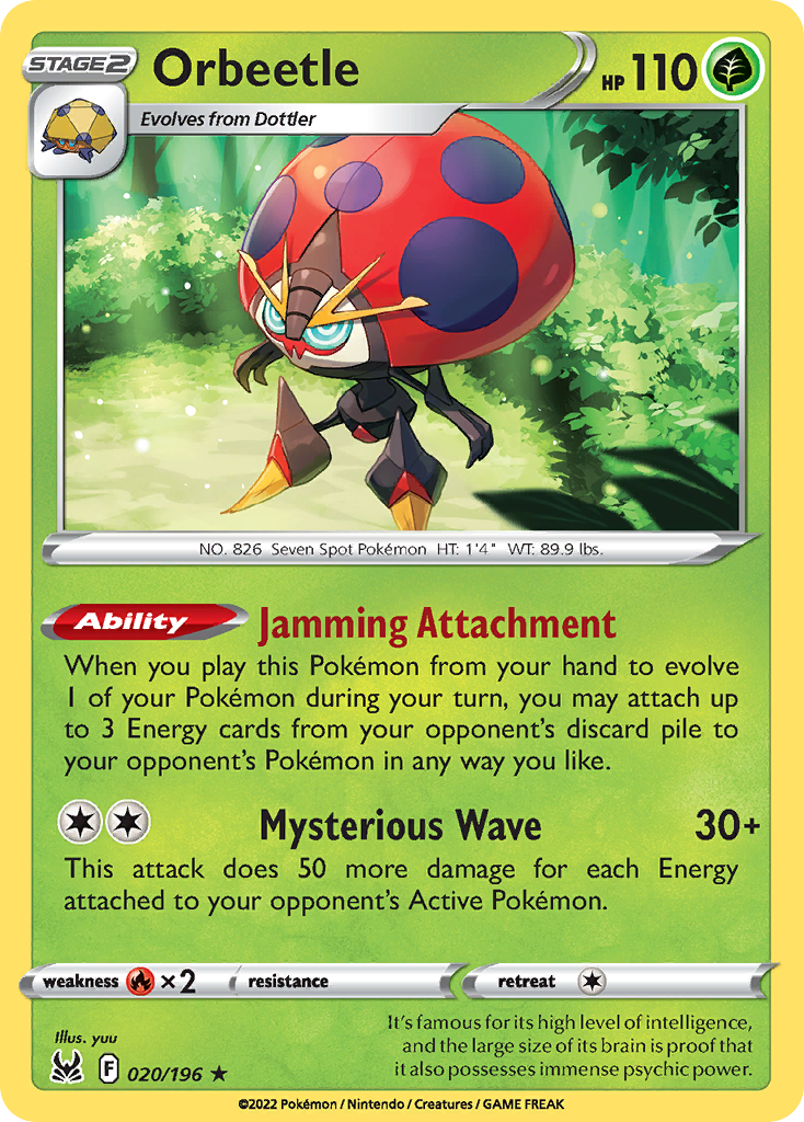 20/196 [LOR] Orbeetle - Rare Holo