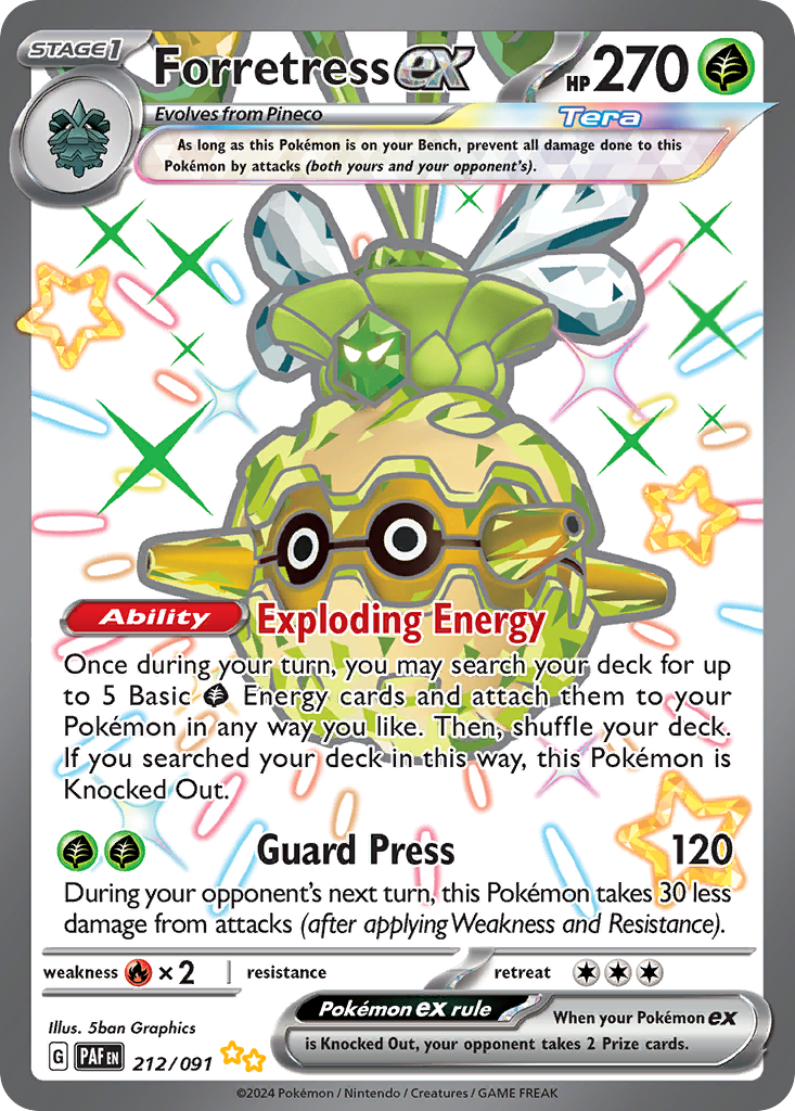212/91 [SV4PT5] Forretress ex - Shiny Ultra Rare
