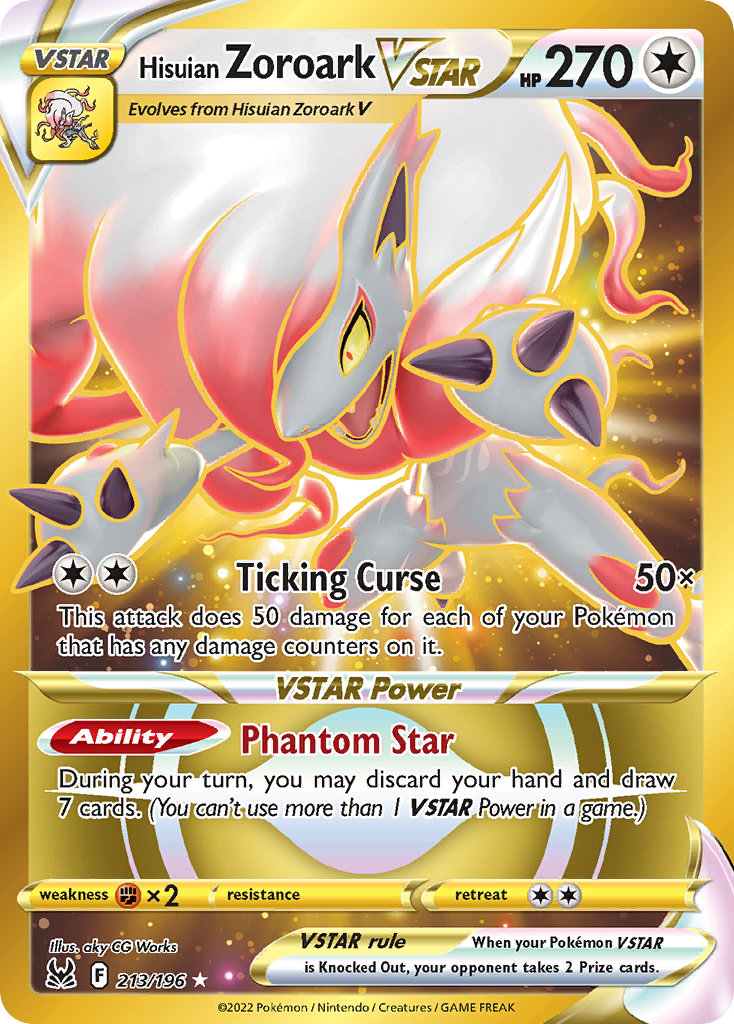 213/196 [LOR] Hisuian Zoroark VSTAR - Rare Secret