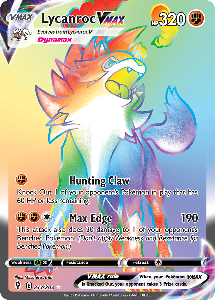 213/203 [EVS] Lycanroc VMAX - Rare Rainbow