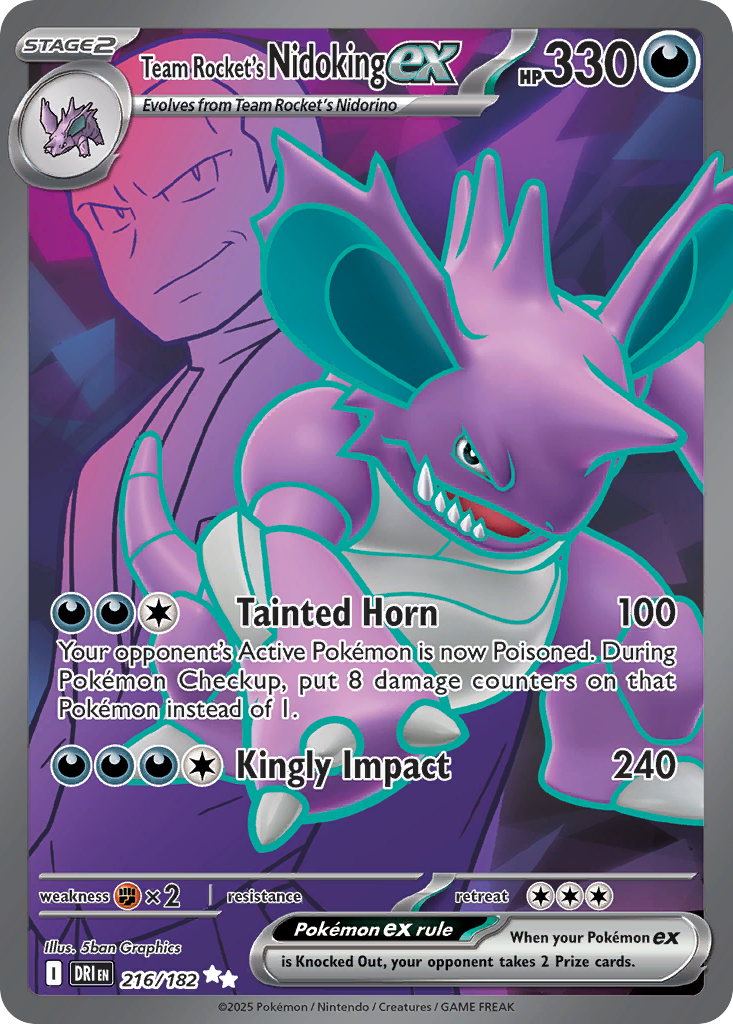 216/182 [DRI] Team Rocket's Nidoking ex - Ultra Rare