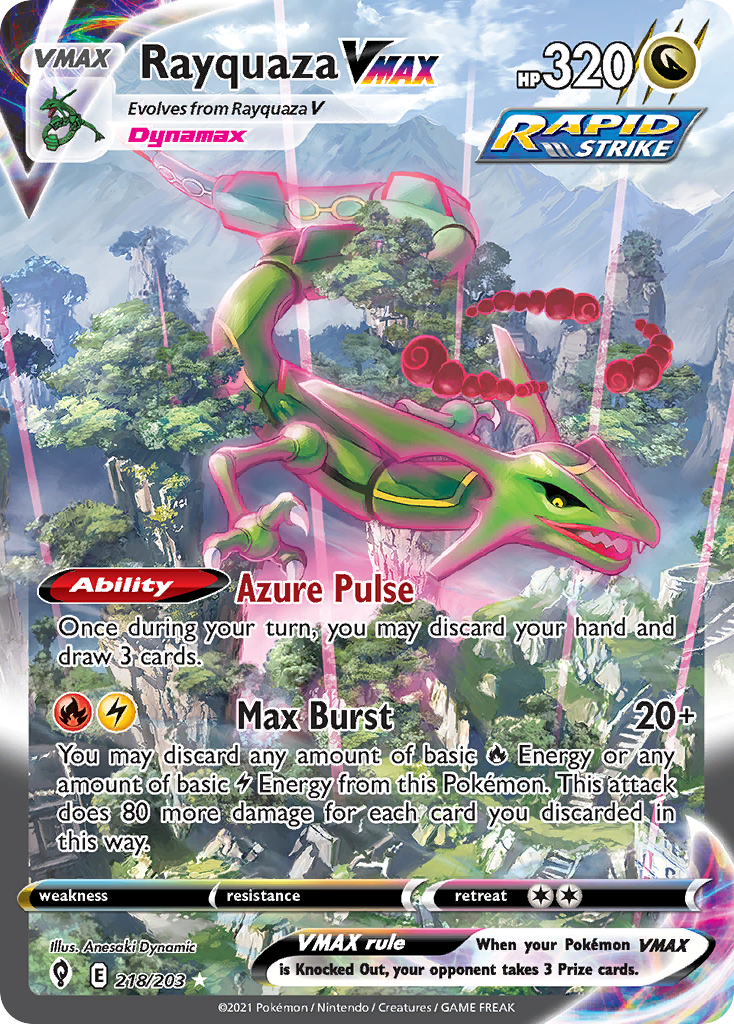 218/203 [EVS] Rayquaza VMAX - Rare Rainbow