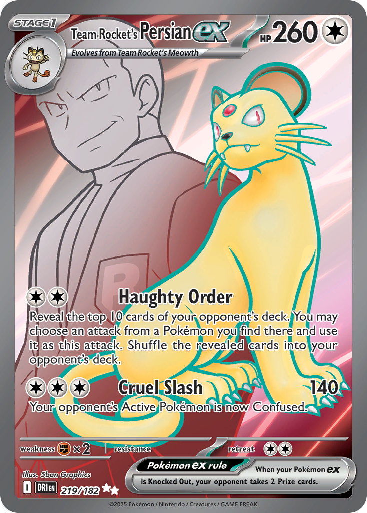 219/182 [DRI] Team Rocket's Persian ex - Ultra Rare