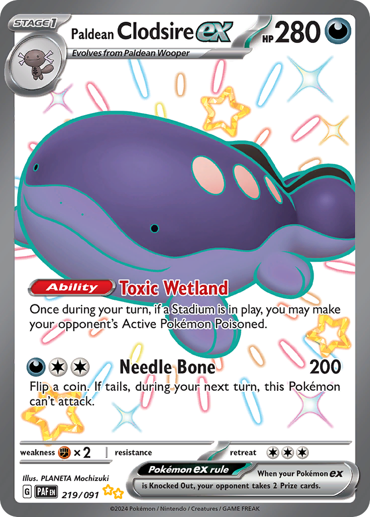 219/91 [SV4PT5] Paldean Clodsire ex - Shiny Ultra Rare