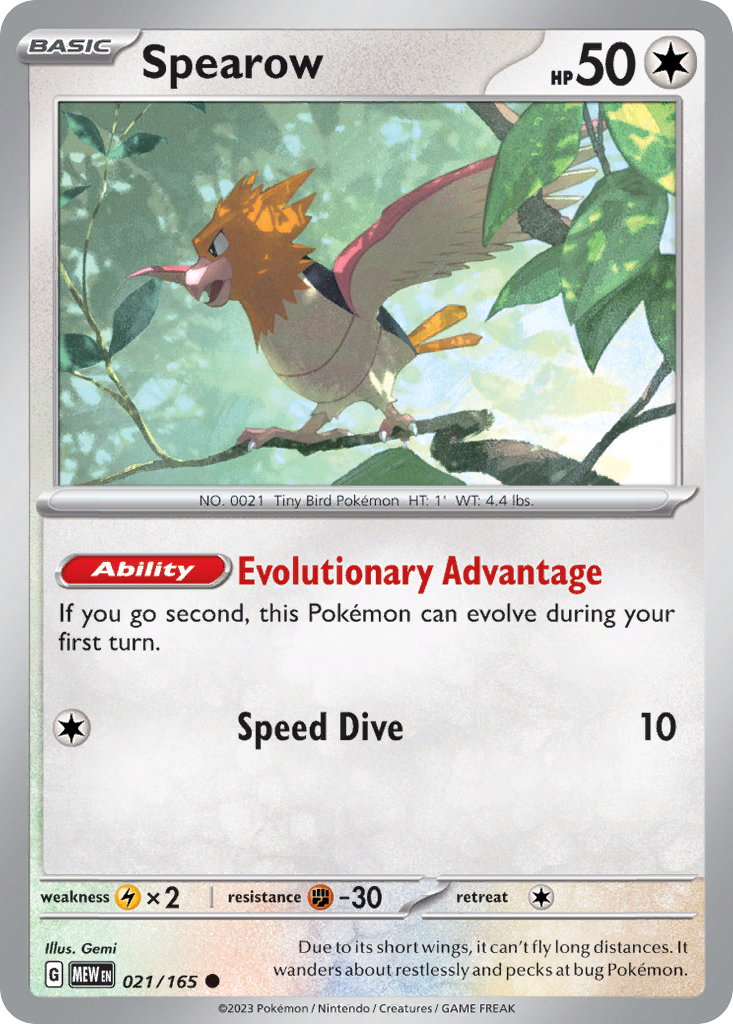 21/165 [SV3PT5] Spearow - Common