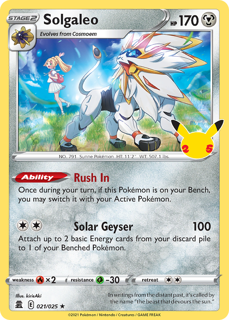 21/25 [CEL] Solgaleo - Rare Holo