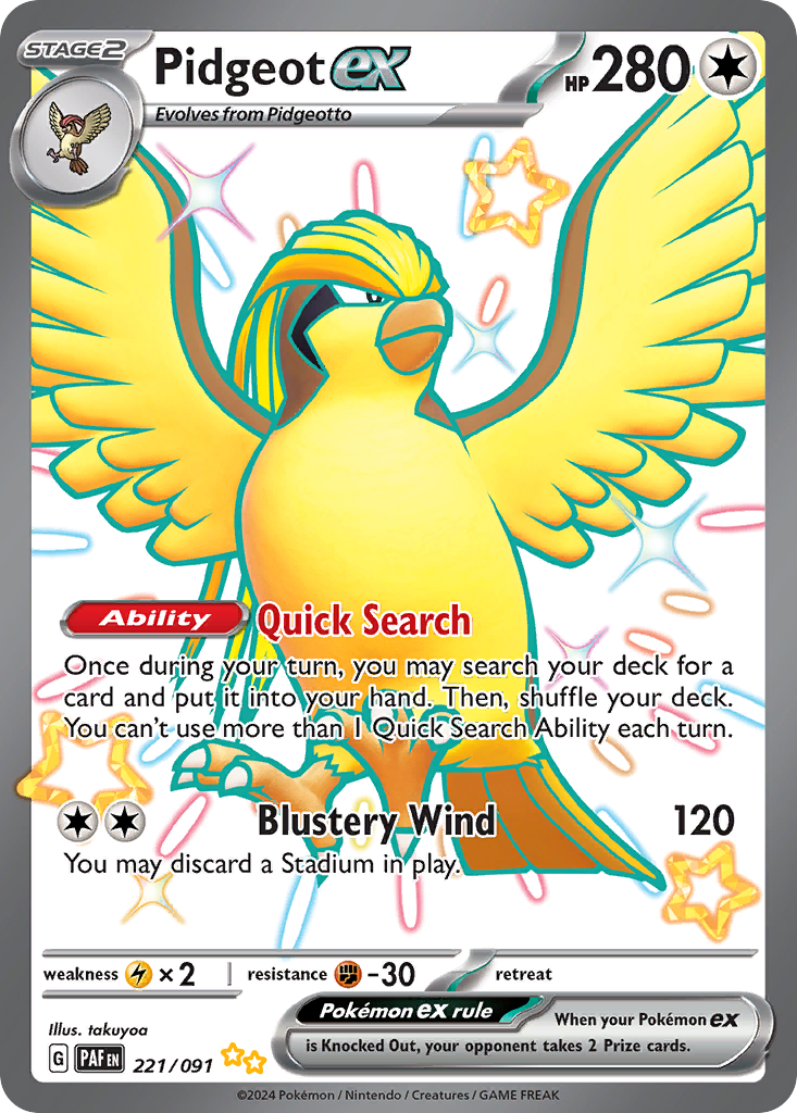 221/91 [SV4PT5] Pidgeot ex - Shiny Ultra Rare