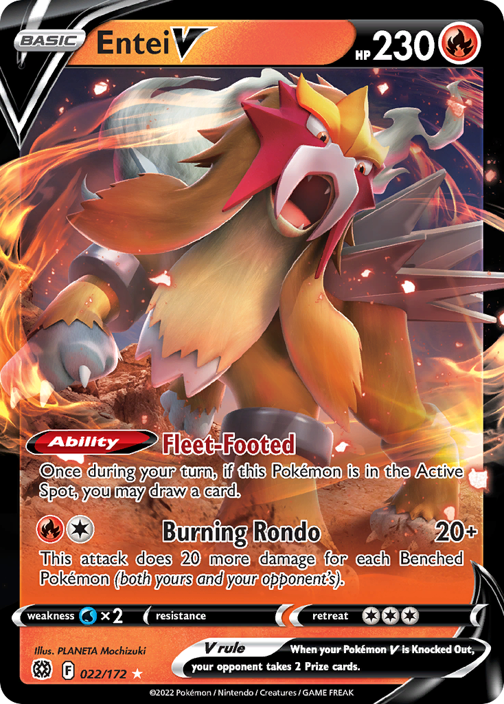 22/172 [BRS] Entei V - Rare Holo V