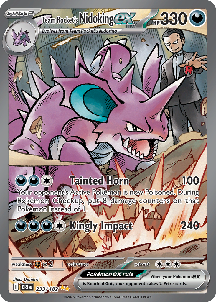 233/182 [DRI] Team Rocket's Nidoking ex - Special Illustration Rare
