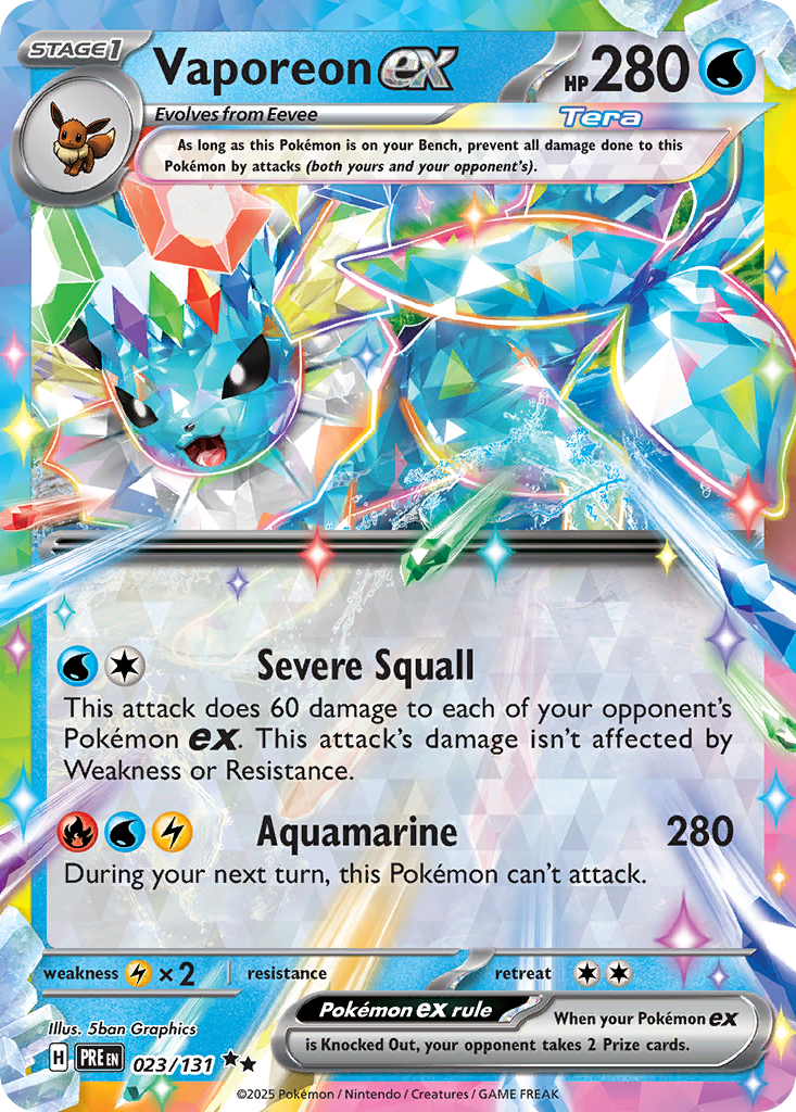 23/131 [PRE] Vaporeon ex - Double Rare