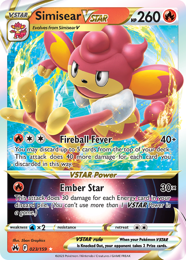 23/159 [CRZ] Simisear VSTAR - Rare Holo VSTAR