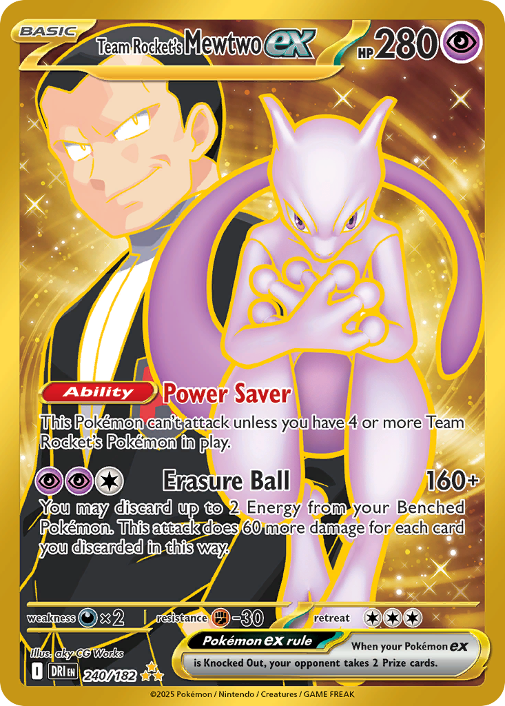 240/182 [DRI] Team Rocket's Mewtwo ex - Hyper Rare