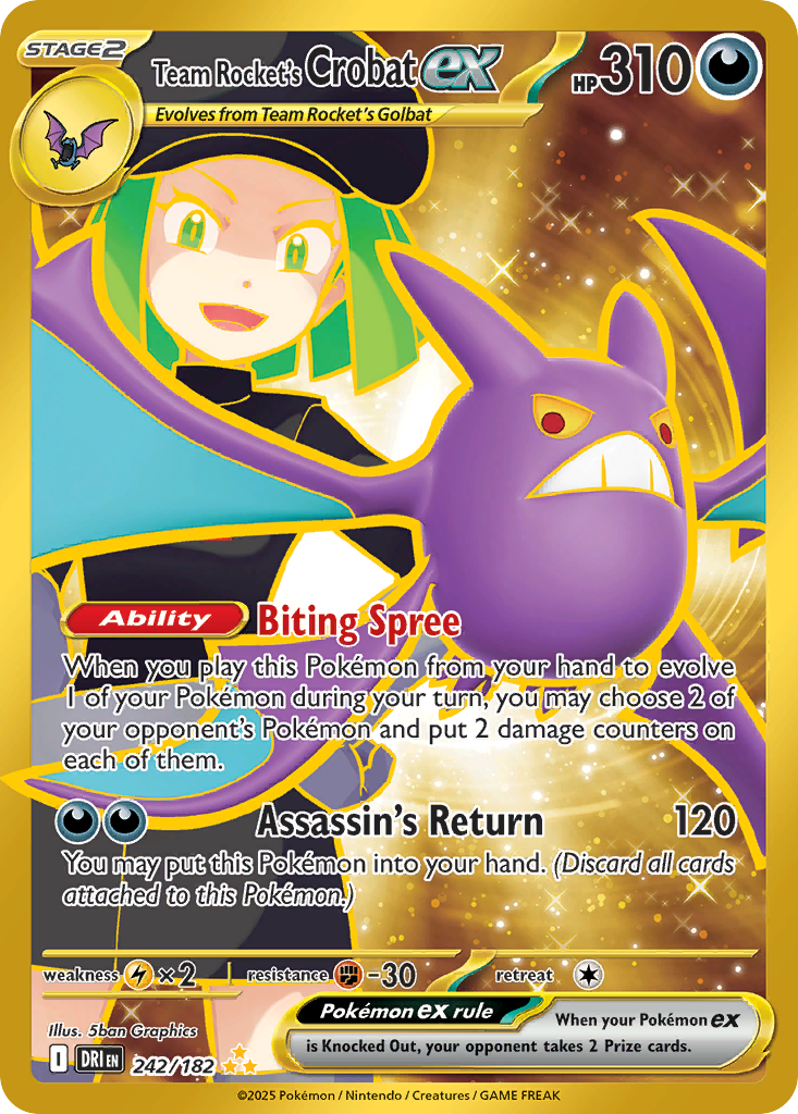 242/182 [DRI] Team Rocket's Crobat ex - Hyper Rare