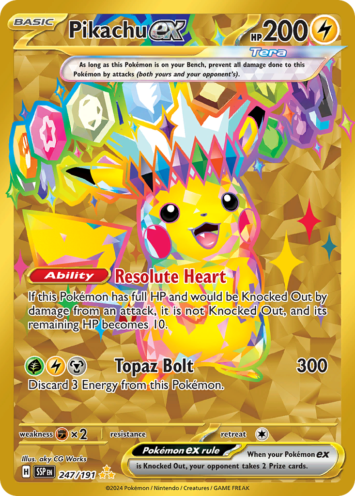 247/191 [SSP] Pikachu ex - Hyper Rare
