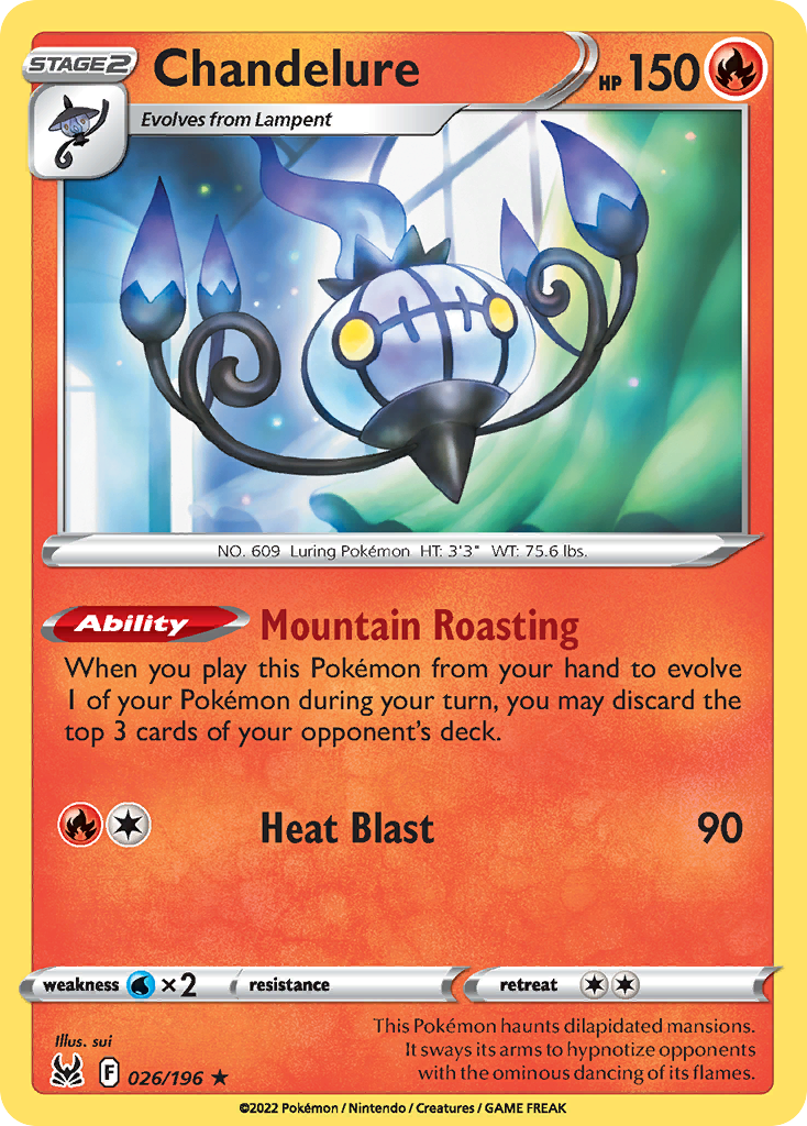 26/196 [LOR] Chandelure - Rare Holo