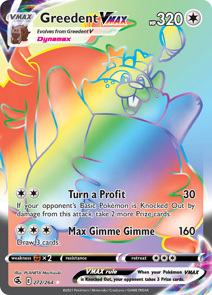 272/264 [FST] Greedent VMAX - Rare Rainbow