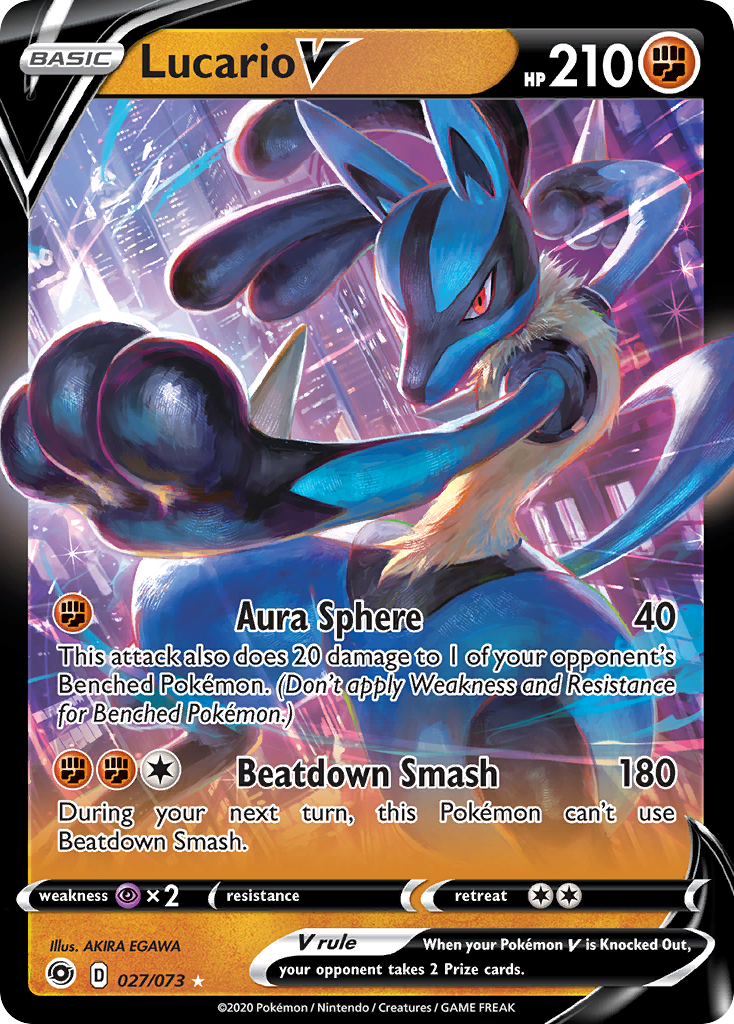 27/73 [CPA] Lucario V - Rare Holo V