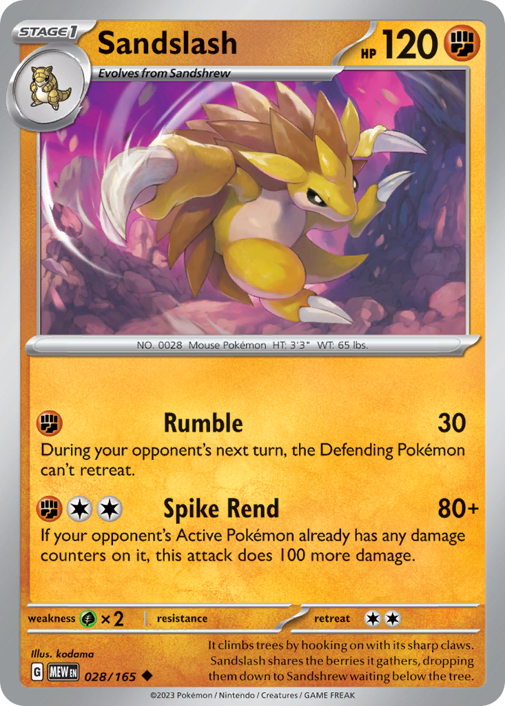 28/165 [SV3PT5] Sandslash - Uncommon