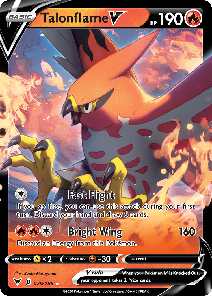 29/185 [VIV] Talonflame V - Rare Holo V