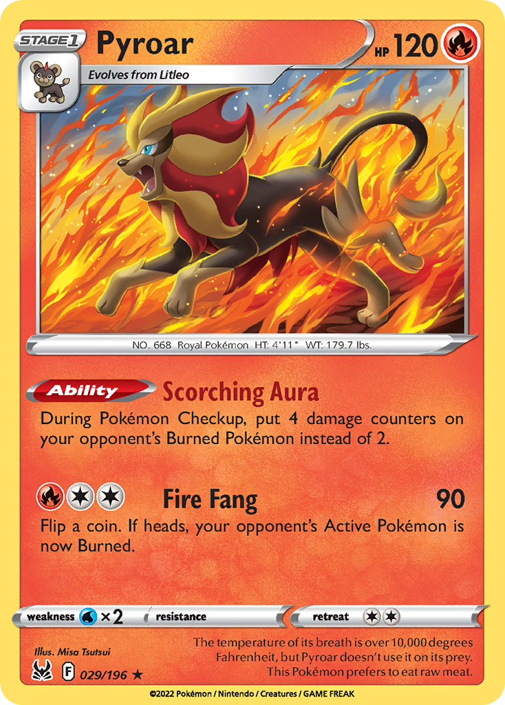 29/196 [LOR] Pyroar - Rare Holo