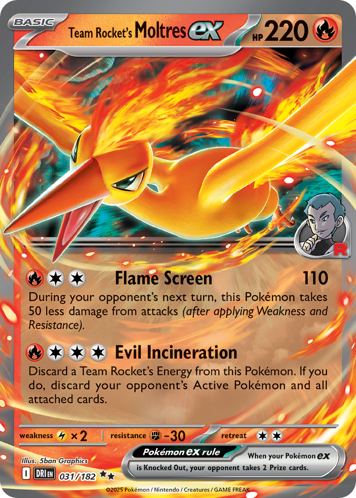 31/182 [DRI] Team Rocket's Moltres ex - Double Rare