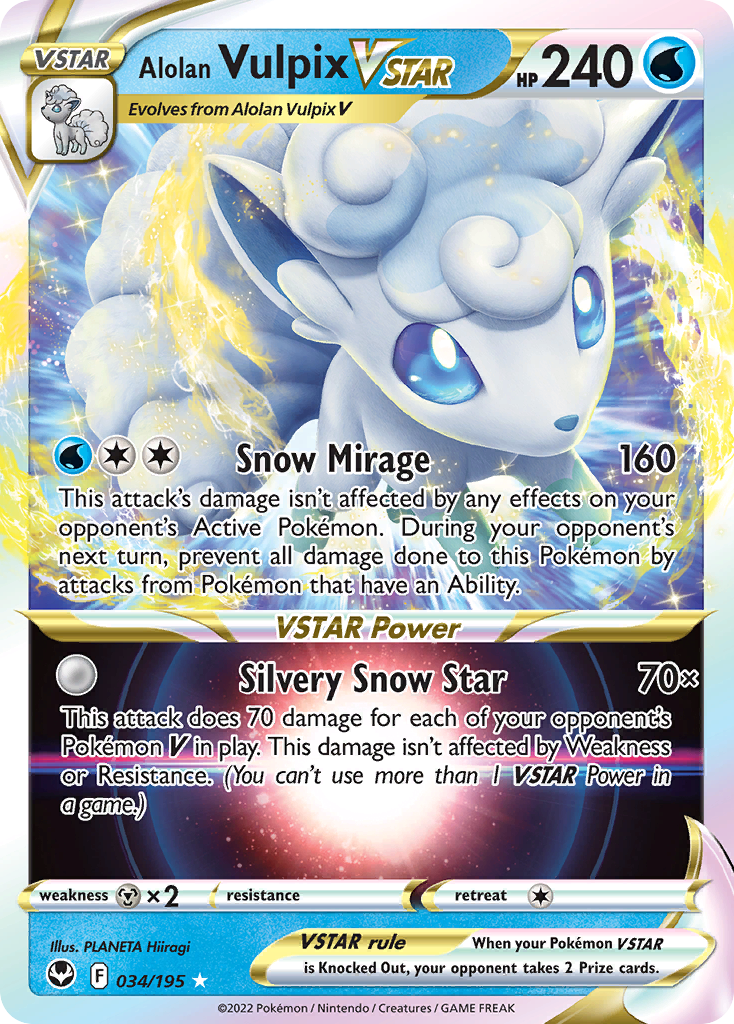 34/195 [SIT] Alolan Vulpix VSTAR - Rare Holo VSTAR