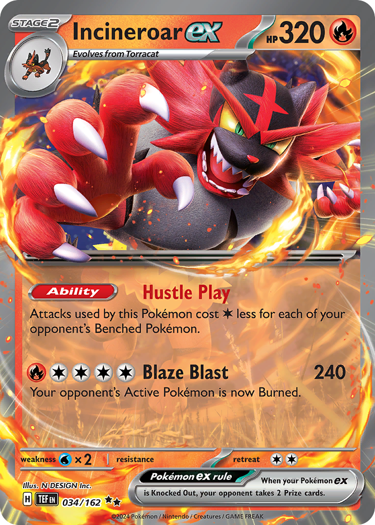 34/162 [TEF] Incineroar ex - Double Rare
