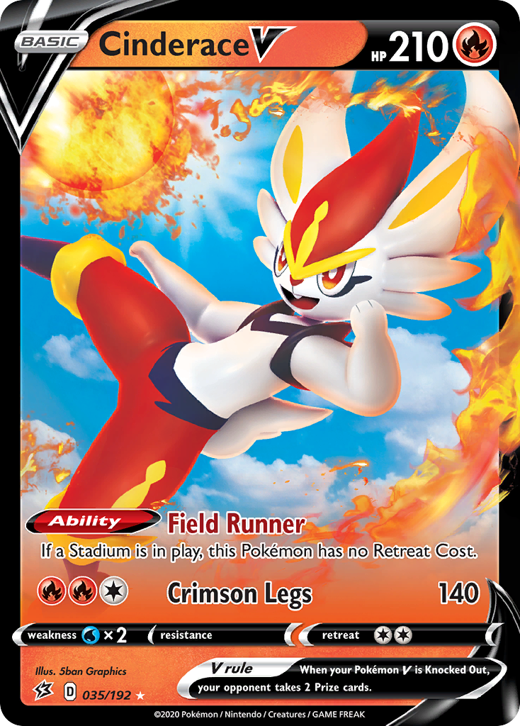 35/192 [RCL] Cinderace V - Rare Holo V