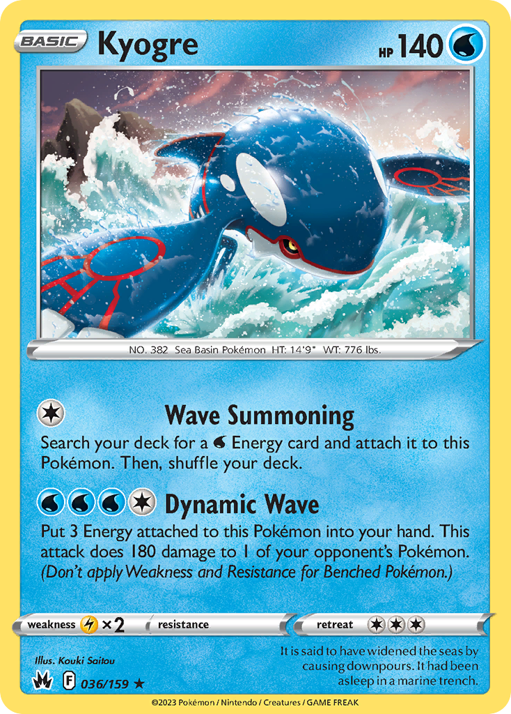 36/159 [CRZ] Kyogre - Rare Holo
