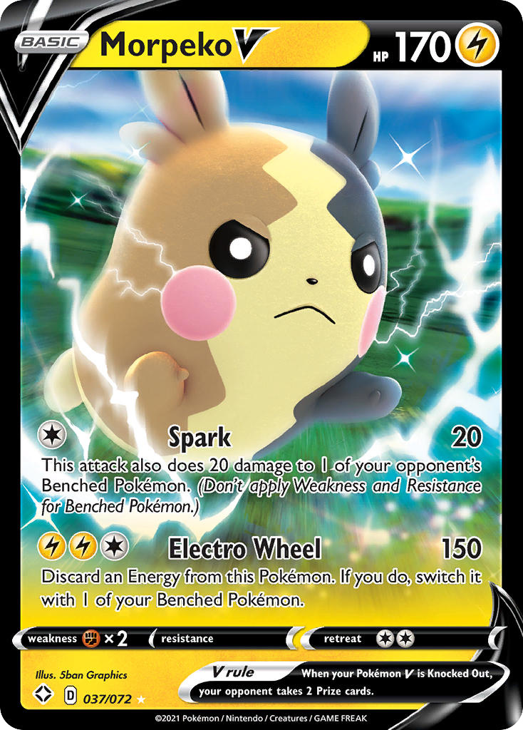 37/72 [SHF] Morpeko V - Rare Holo V