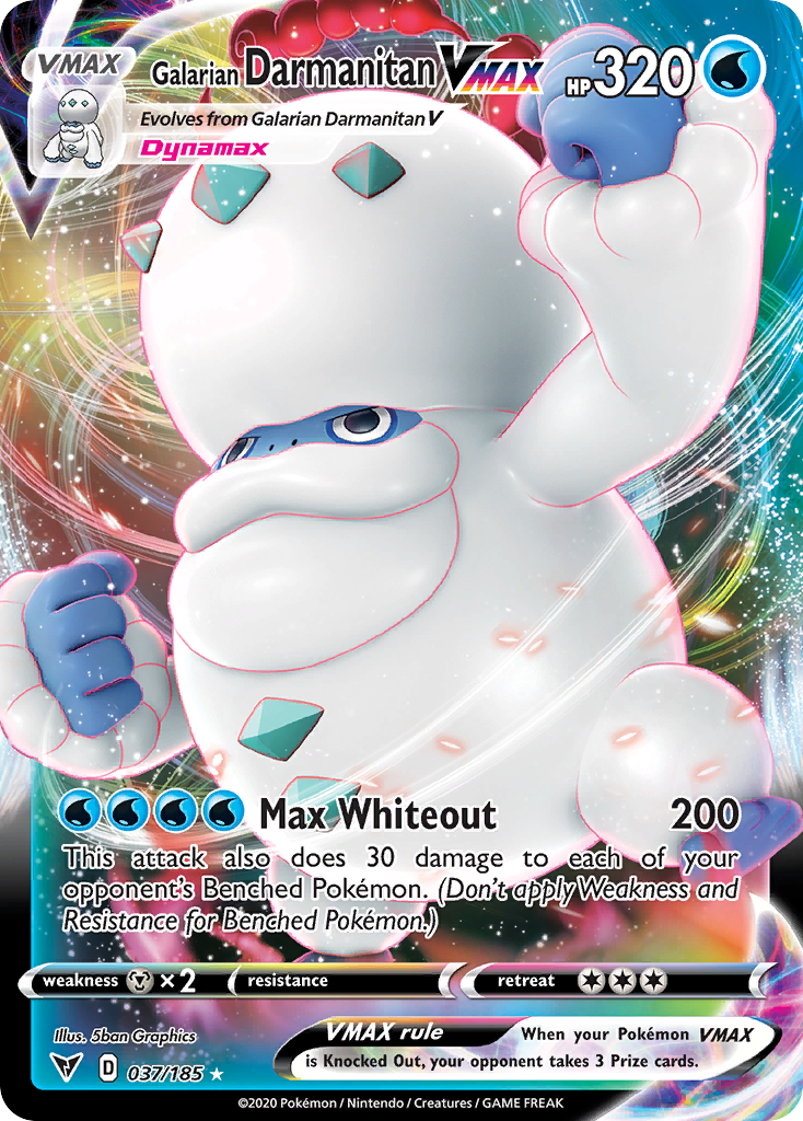37/185 [VIV] Galarian Darmanitan VMAX - Rare Holo VMAX