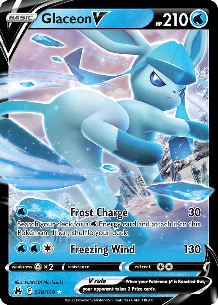 38/159 [CRZ] Glaceon V - Rare Holo V