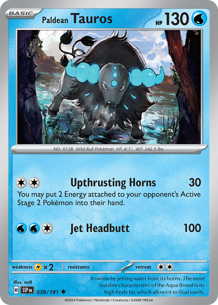 39/191 [SSP] Paldean Tauros - Uncommon