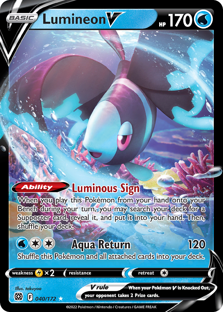 40/172 [BRS] Lumineon V - Rare Holo V