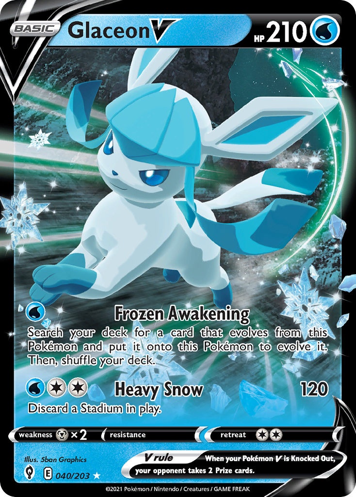 40/203 [EVS] Glaceon V - Rare Holo V