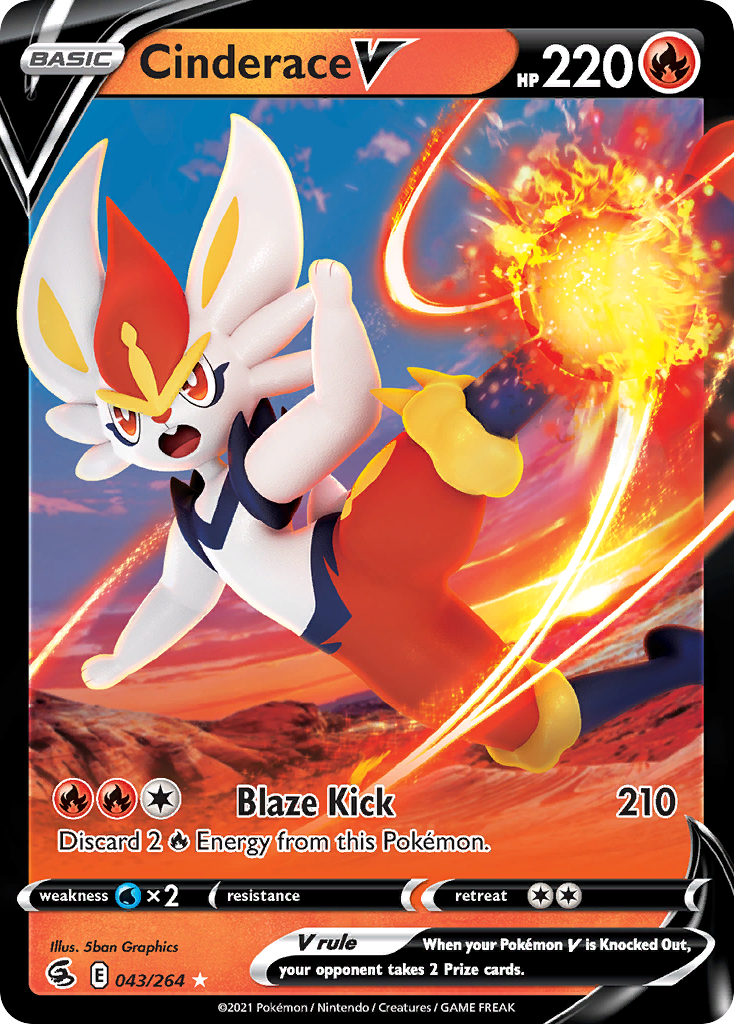 43/264 [FST] Cinderace V - Rare Holo V