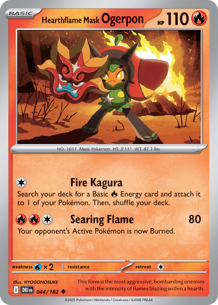 44/182 [DRI] Hearthflame Mask Ogerpon - Uncommon