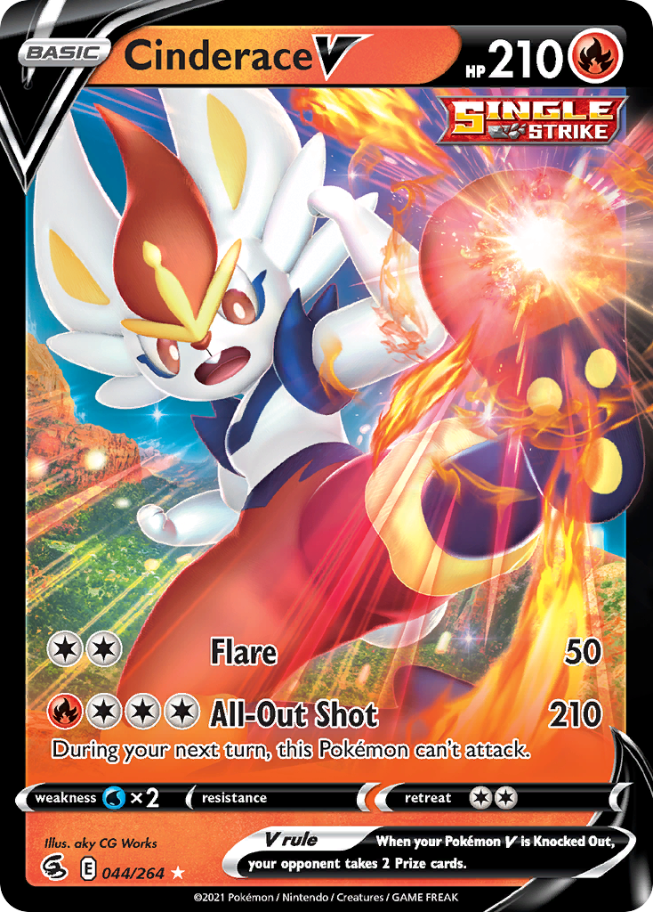 44/264 [FST] Cinderace V - Rare Holo V
