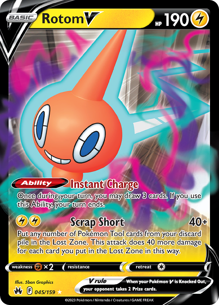 45/159 [CRZ] Rotom V - Rare Holo V