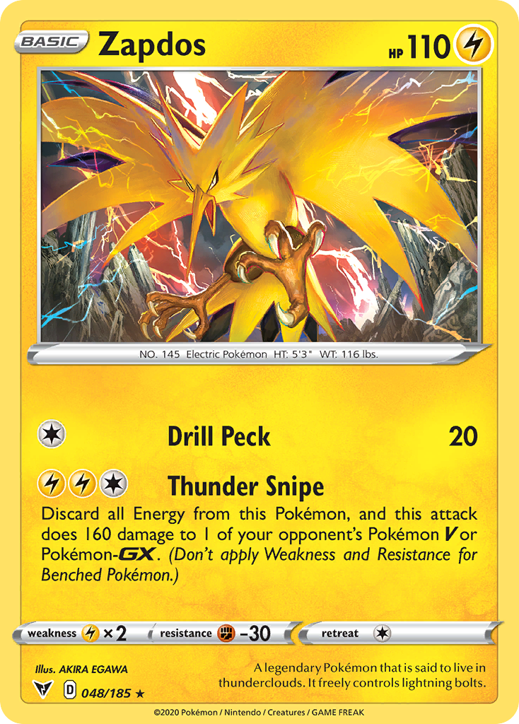 48/185 [VIV] Zapdos - Rare Holo