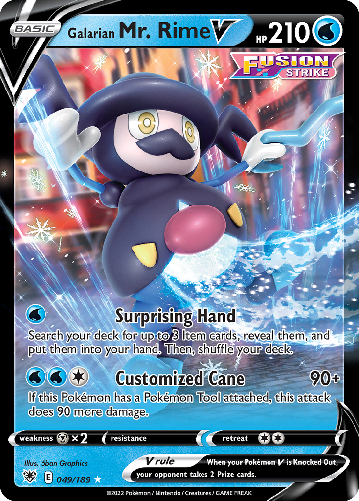 49/189 [ASR] Galarian Mr. Rime V - Rare Holo V