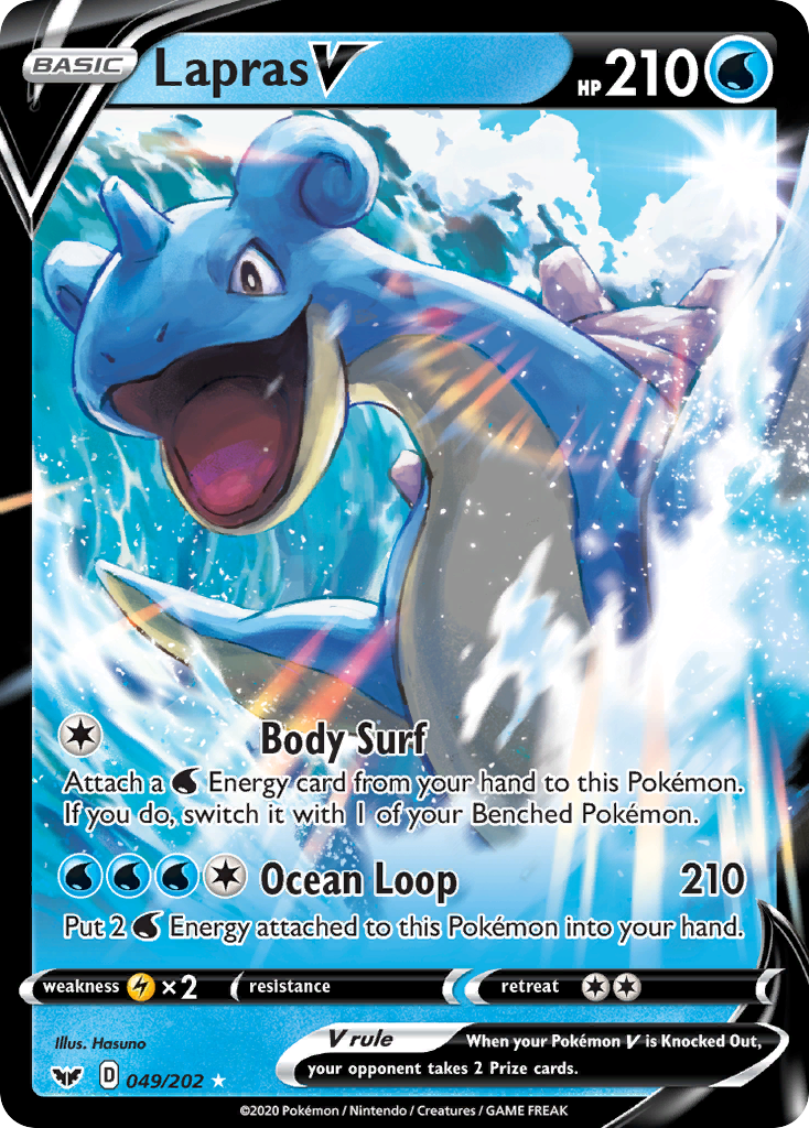 49/202 [SSH] Lapras V - Rare Holo V