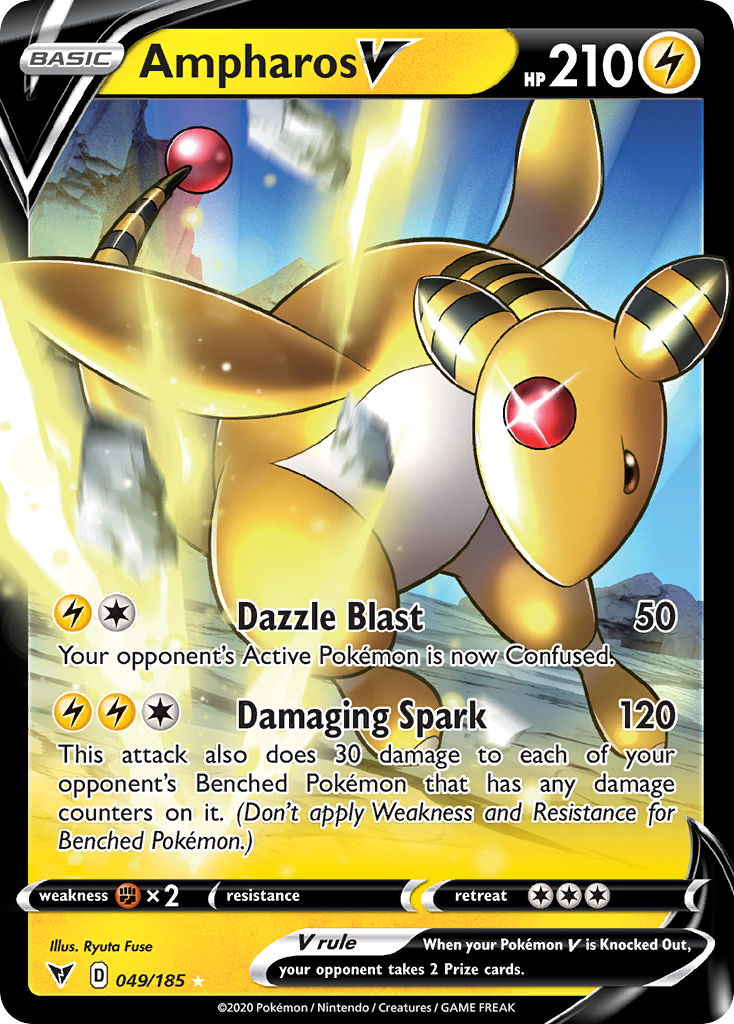 49/185 [VIV] Ampharos V - Rare Holo V