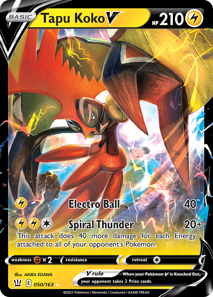 50/163 [BST] Tapu Koko V - Rare Holo V