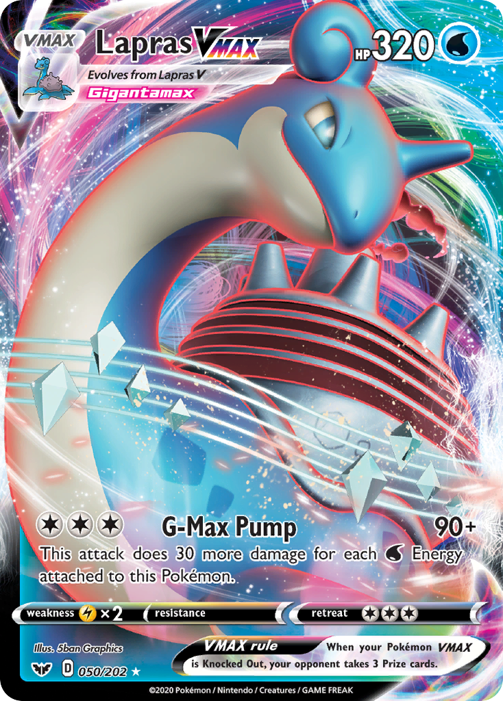 50/202 [SSH] Lapras VMAX - Rare Holo VMAX