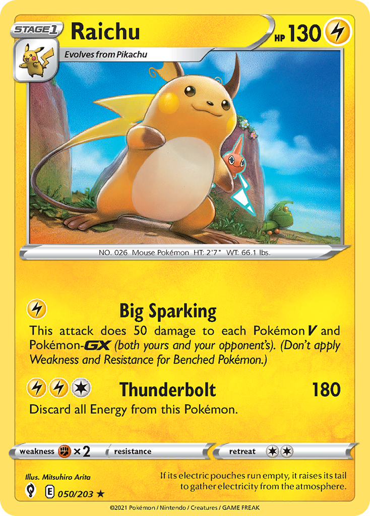 50/203 [EVS] Raichu - Rare Holo