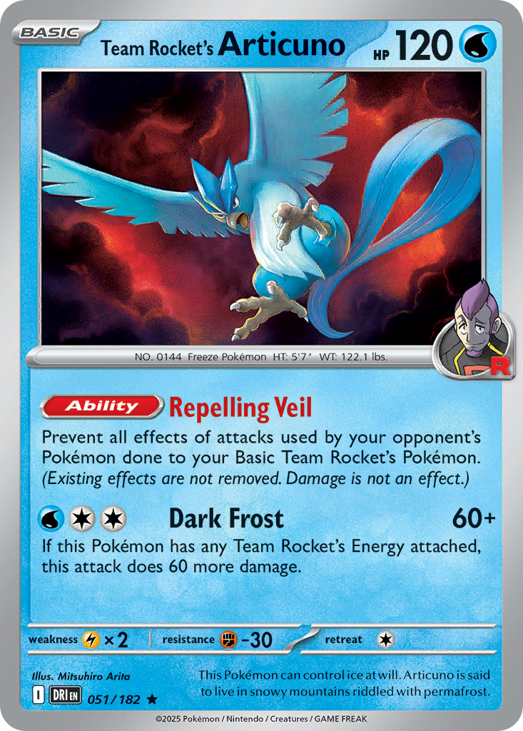 51/182 [DRI] Team Rocket's Articuno - Rare