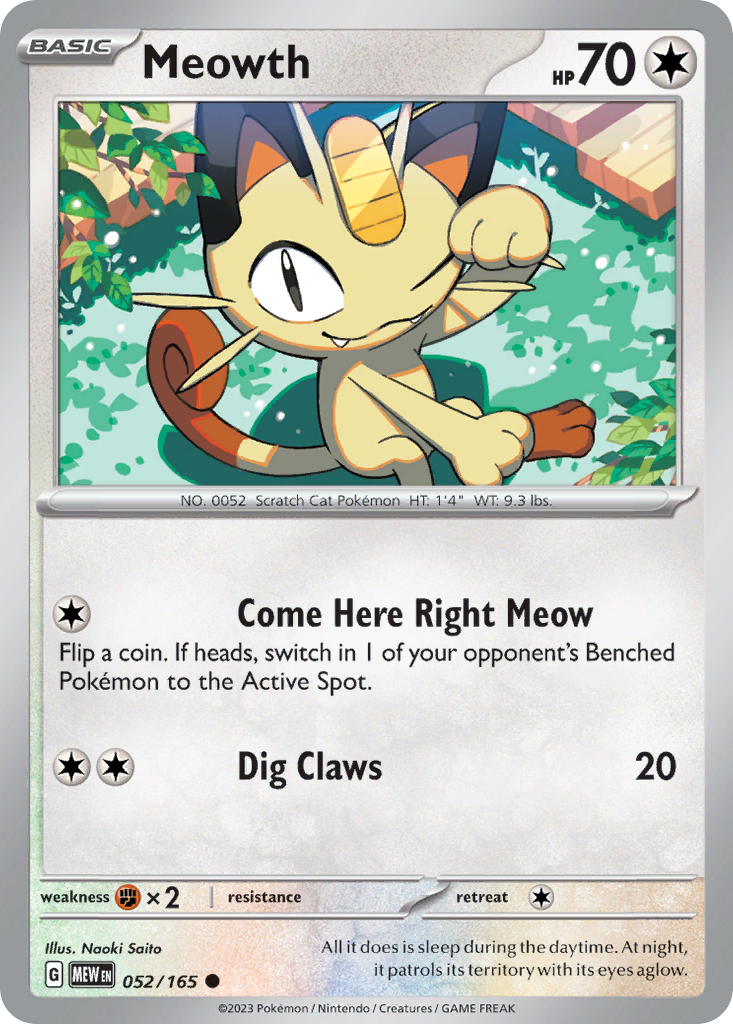 52/165 [SV3PT5] Meowth - Common