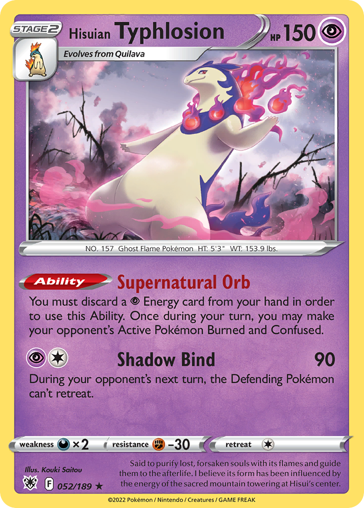 52/189 [ASR] Hisuian Typhlosion - Rare Holo